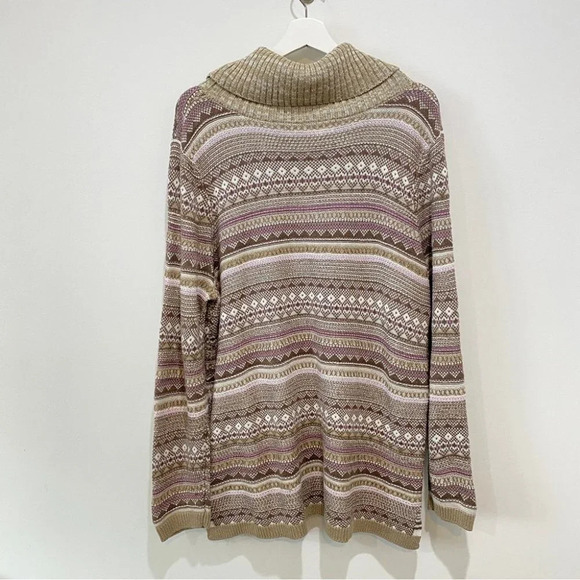 Northern Reflection's Fairisle Cowl Neck Winter Sweater size XXL Grandma Cottage - Picture 1 of 10